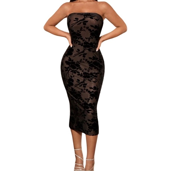 SHEIN New With Tags Floral Print Stretchy Sleevless Bodycon Dress - Picture 1 of 5